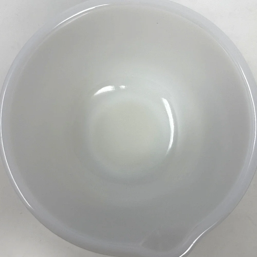Glasbake for Sunbeam White Milk Glass Mixing Bowl Pour Spout 6.5